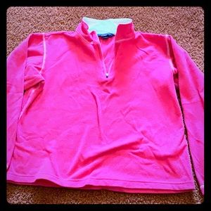 Girls Pink Lands’ End 1/4 Zip Fleece M 10-12